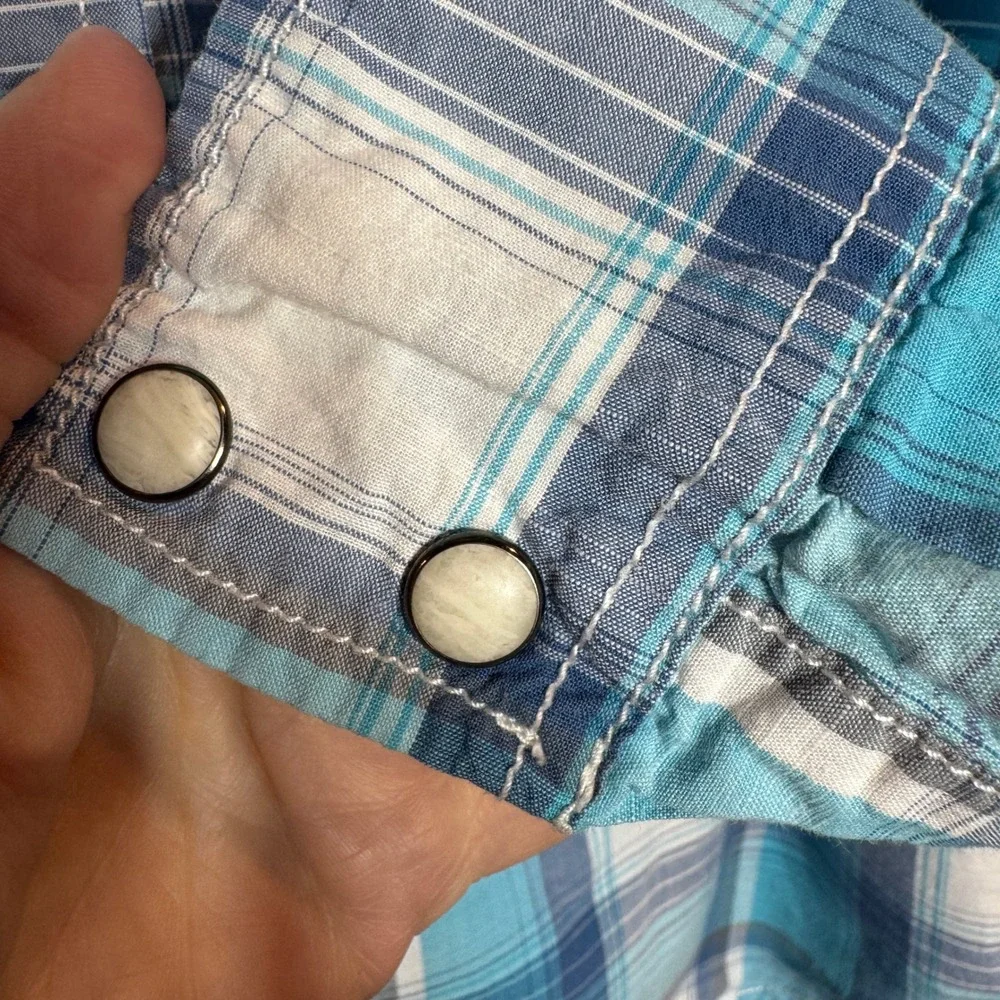 American Eagle Outfitters Long Sleeve Snap Button Shirt Mens L‎ Vintage Fit